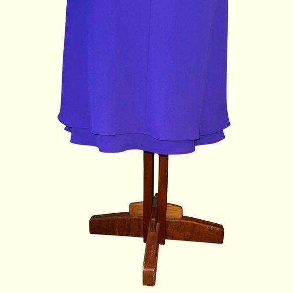 Jones Wear Women’s Sheath Dress Sz 10 Purple Double Tier Hem Draped Scoop Back - Picture 5 of 8